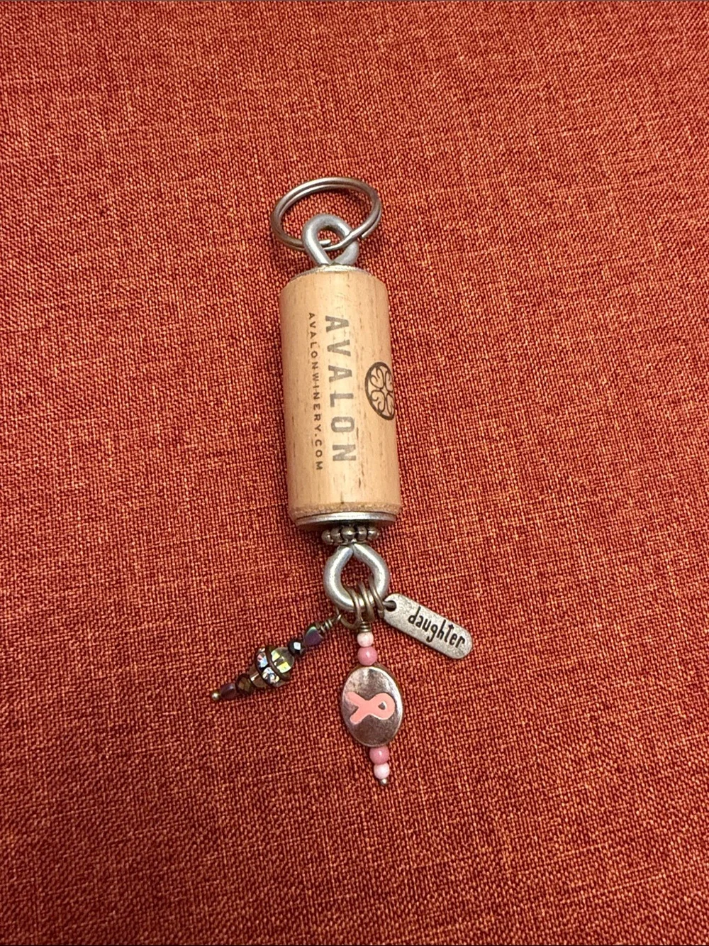 Avalon Pink Ribbon Breast Cancer Survivor Daughter Keychain Charm